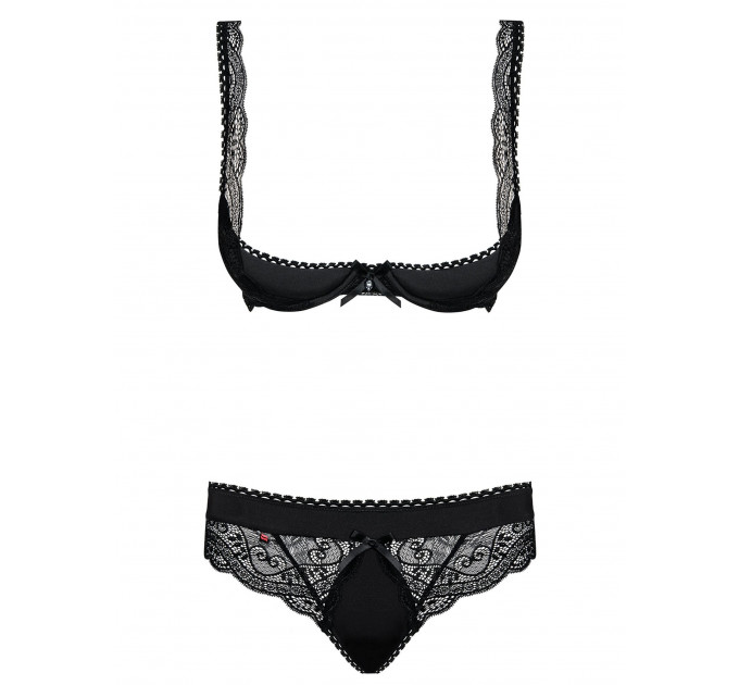 Комплект Obsessive MIAMOR SET S/M черная открыт,грудь