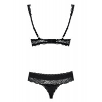 Комплект Obsessive MIAMOR SET S/M черная открыт,грудь