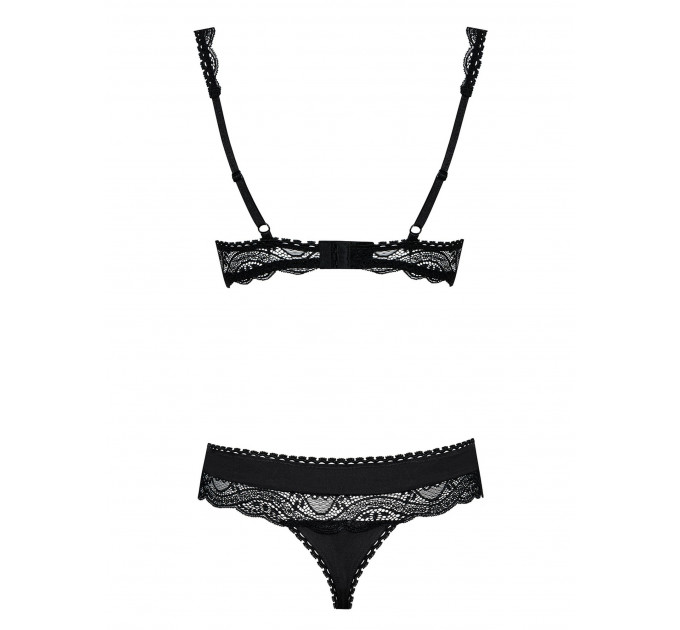Комплект Obsessive MIAMOR SET S/M черная открыт,грудь