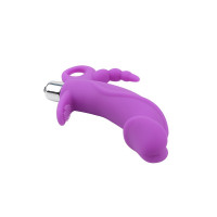 Вибратор для тройной стимуляции рельефный Chisa Sweet Breeze, фиолетовый