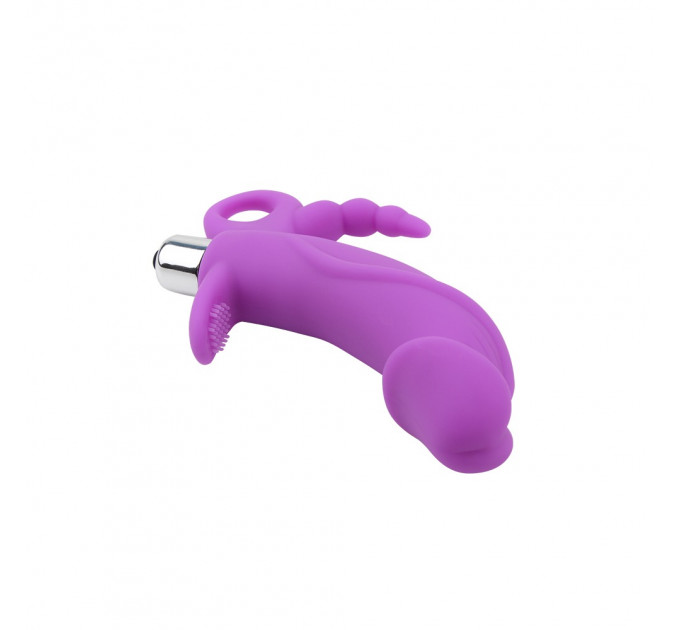 Вибратор для тройной стимуляции рельефный Chisa Sweet Breeze, фиолетовый