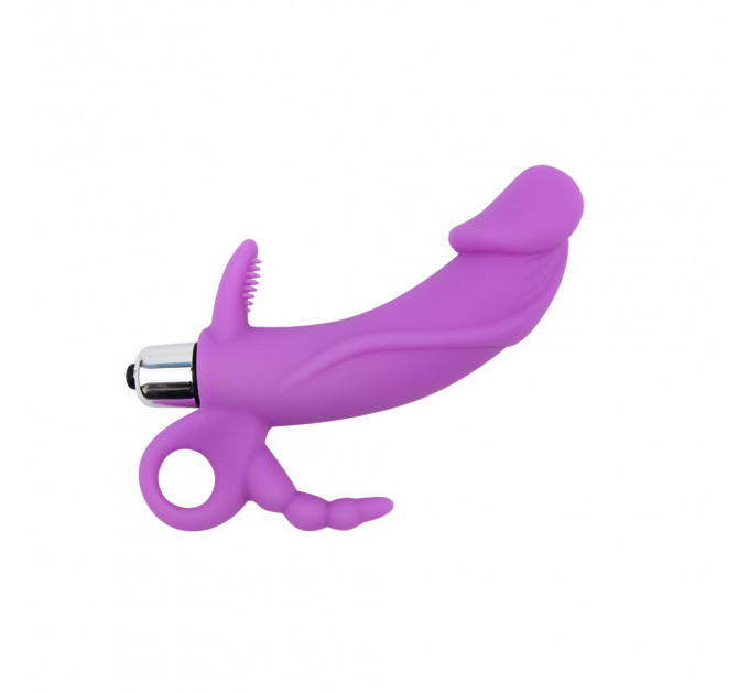 Вибратор для тройной стимуляции рельефный Chisa Sweet Breeze, фиолетовый