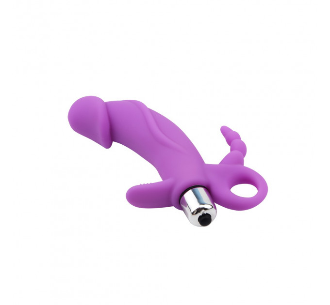 Вибратор для тройной стимуляции рельефный Chisa Sweet Breeze, фиолетовый