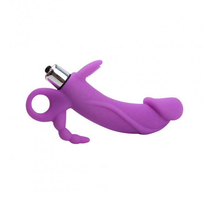 Вибратор для тройной стимуляции рельефный Chisa Sweet Breeze, фиолетовый