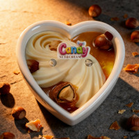 Масажна свічка з ароматом горіхового крему Candy Nut Cream у формі серця, 70 мл