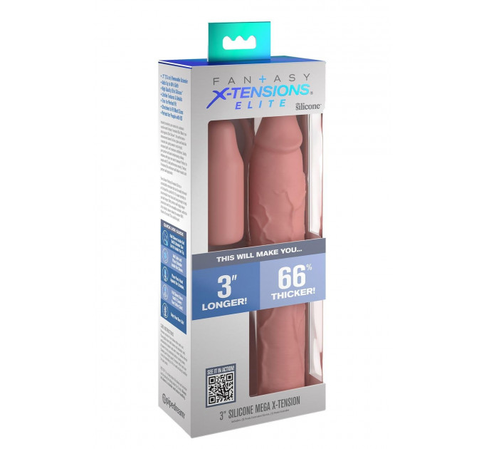 Насадка на пеніс Pipedream Fantasy X-tensions Elite бежева, 23 см