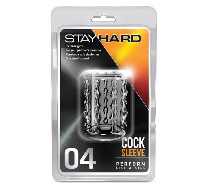 Насадка STAY HARD-COCK Sleeve 04, CLEAR