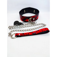 Нашийник з повідцем Collar black/red with leash