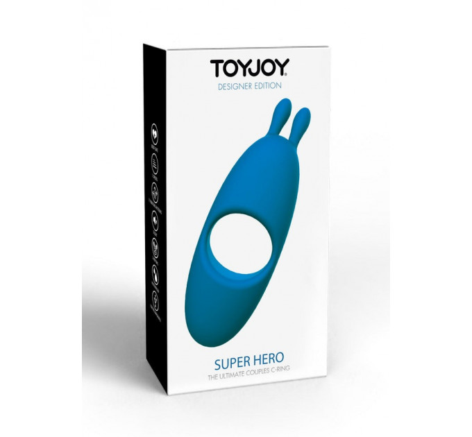 Перезаряджається парне кільце для пеніса Toy Joy Superhero Couples C-Ring синє