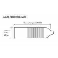 Ребристые презервативы Pasante Adore Ribbed Pleasure латексные (цена за упаковку, 144 шт.)