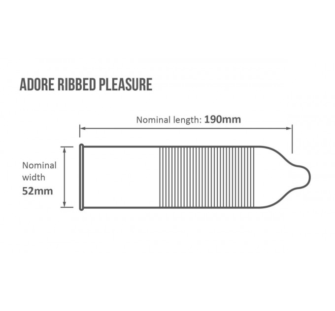 Ребристі презервативи Pasante Adore Ribbed Pleasure, 144 шт
