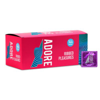Ребристые презервативы Pasante Adore Ribbed Pleasure латексные (цена за упаковку, 144 шт.) Ребристые презервативы Pasante Adore Ribbed Pleasure латексные (цена за упаковку, 144 шт.)