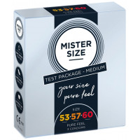 Тестбокс/Комплект из 3-х презервативов Mister Size 53-57-60, для определения идеального размера