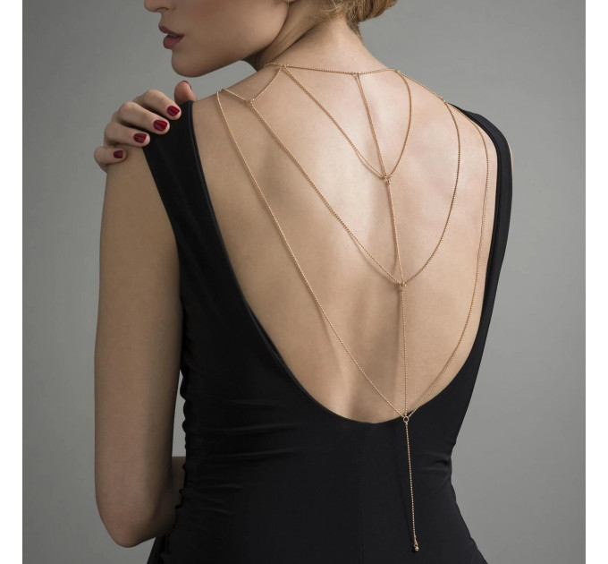 Ланцюжок для спини Bijoux Indiscrets Magnifique Back and Cleavage Chain - Gold, прикраса для тіла