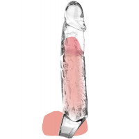 Насадка, що подовжує, на пеніс ToyJoy Get Real Extension Sleeve Large з петлею на мошонку, бежева