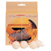 Вагинальные шарики Seven Creations 4 шт. на сцепке, бежевые