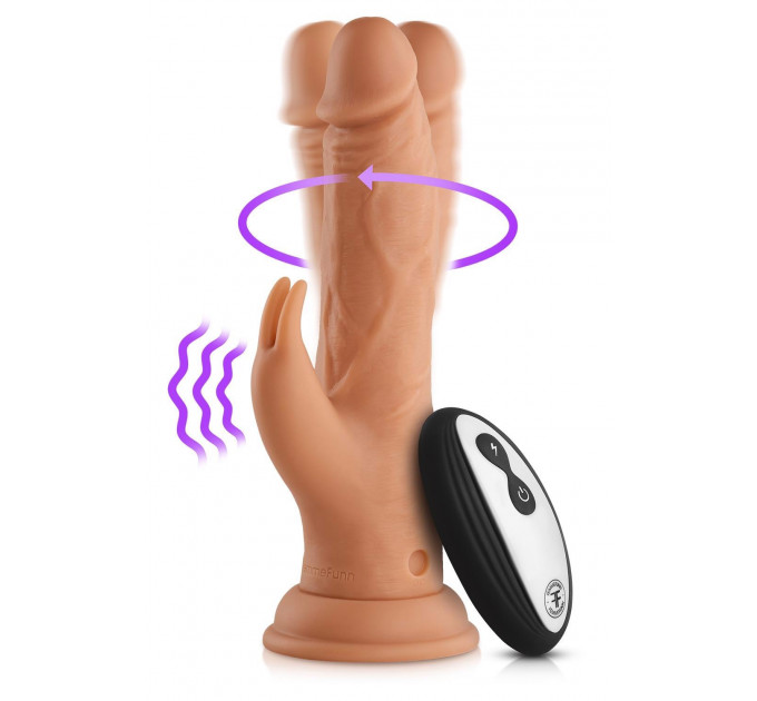Вибратор-кролик на присоске Femme Funn Wireless Turbo Rabbit с пультом управления, телесный
