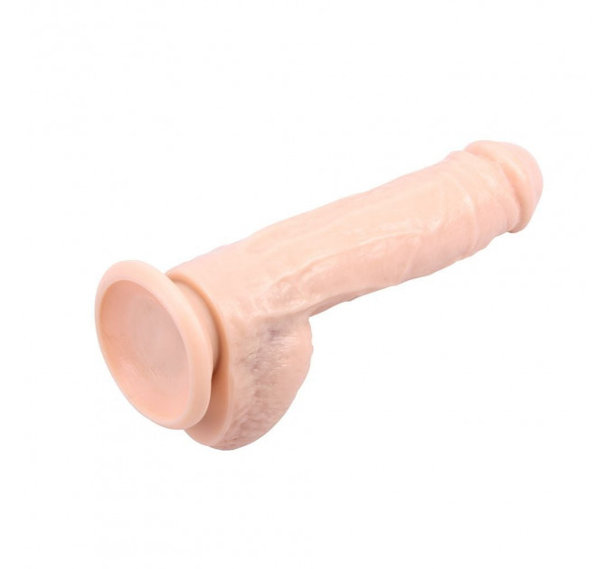 Вибратор гигант с мошонкой Chisa Ballsy Super Cock Alexander Lee на присоске, бежевый