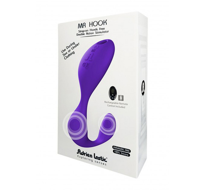 Вібратор в трусики Adrien Lastic Mr.Hook фіолетовий