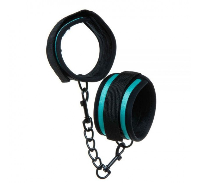 Наручники тканевые бирюзовые Luxury Fetish CUFFS