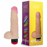 Вибратор реалистичный с мошонкой EGZO MAD Ciberskin Vigorous Lover на батарейках