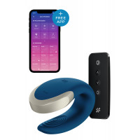 Люксовый Smart вибратор для пар Satisfyer Double Love Luxury, синий