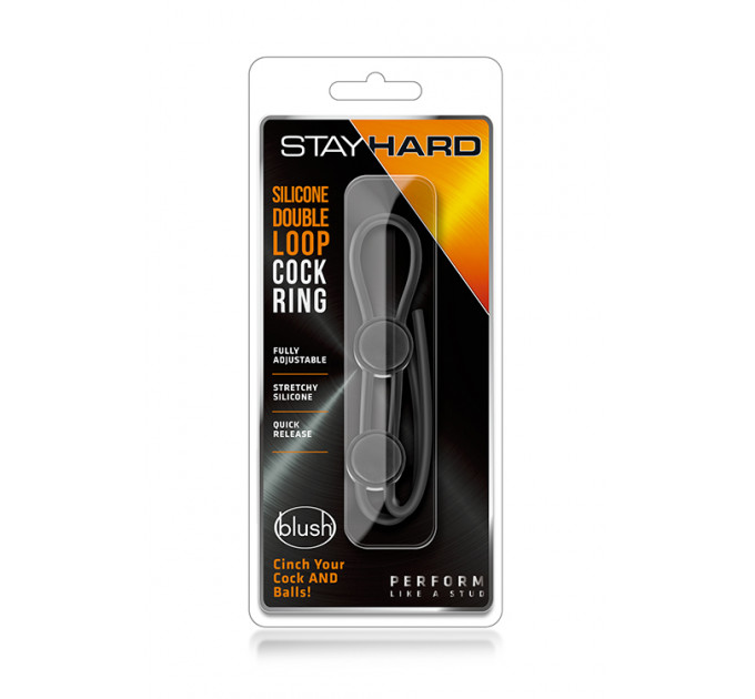Регулируемое эрекционное кольцо STAY HARD DOUBLE LOOP BLACK