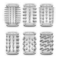 Набір насадок із різною структурою Blush Stay Hard Cock Sleeve Kit прозорі