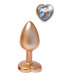 Алюминиевая анальная пробка золотистая Dream Toys Gleaming Love с декоративным белым камнем, S