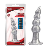 Анальная пробка рельефная Chisa Dark Muscle Silver, размер M