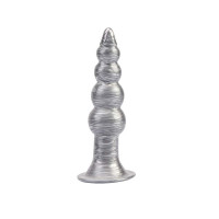 Анальна пробка рельєфна Chisa Dark Muscle Silver, розмір M
