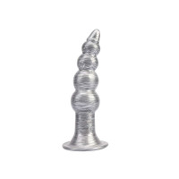 Анальна пробка рельєфна Chisa Dark Muscle Silver, розмір M