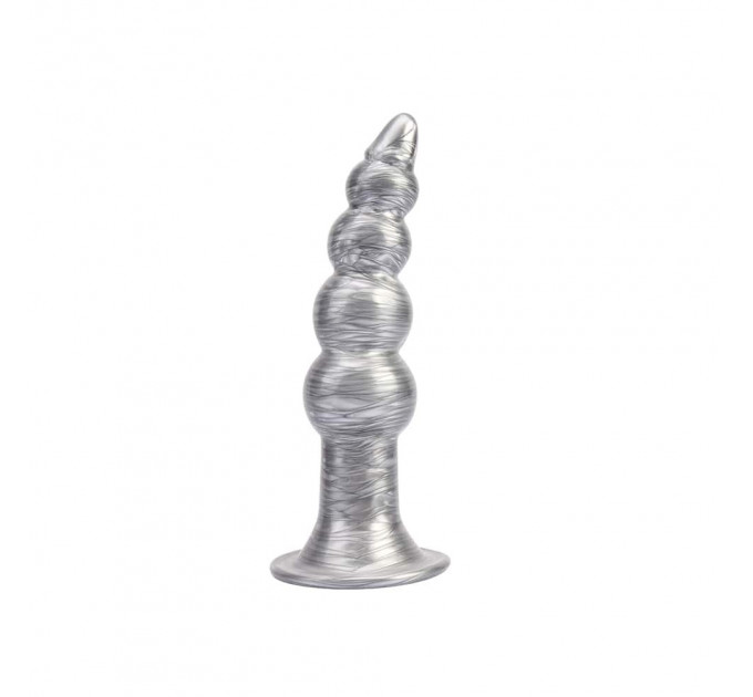 Анальная пробка рельефная Chisa Dark Muscle Silver, размер M