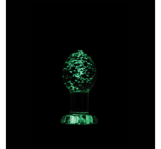 Анальная пробка стеклянная светящаяся NS Novelties FIREFLY GLASS PLUG MEDIUM CLEAR