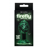 Анальная пробка стеклянная светящаяся NS Novelties FIREFLY GLASS PLUG MEDIUM CLEAR