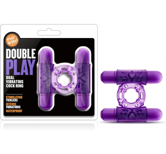 Эрекционное виброкольцо Blush DOUBLE PLAY фиолетовое