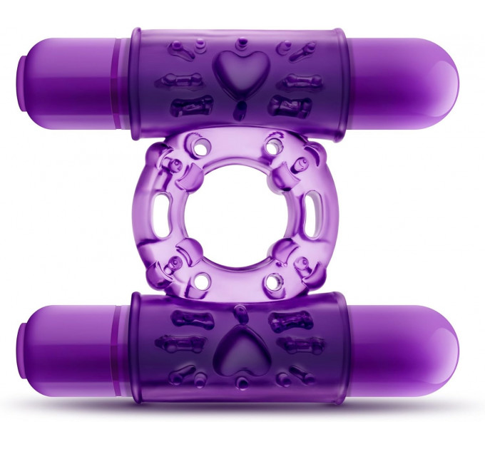 Эрекционное виброкольцо Blush DOUBLE PLAY фиолетовое