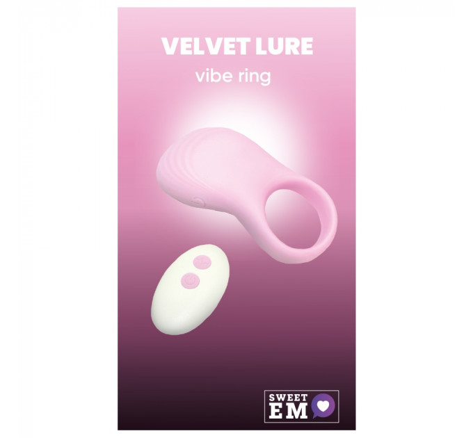 Ерекційне віброкільце Sweet Em з пультом, рожевий, 8.5 х 4.5 см