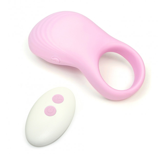 Ерекційне віброкільце Sweet Em з пультом, рожевий, 8.5 х 4.5 см