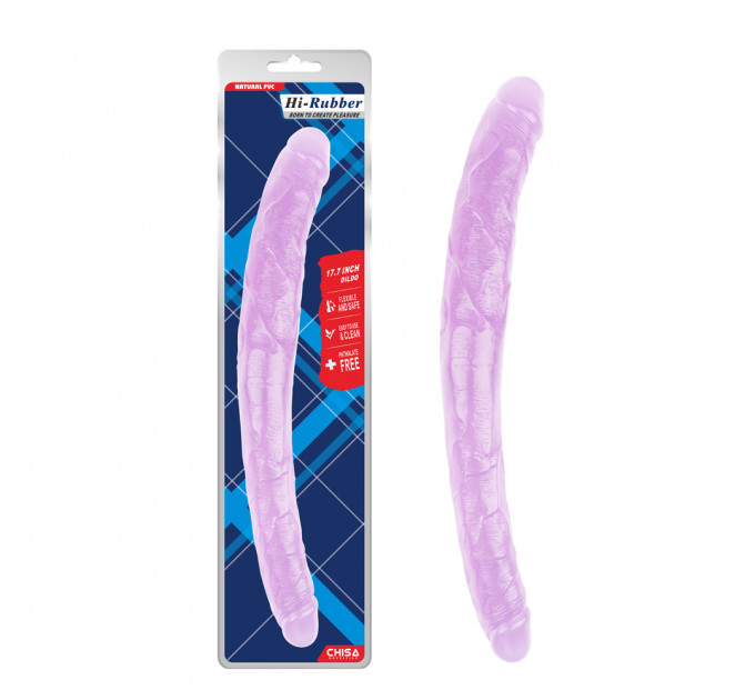 Фаллоимитатор двойной Chisa Hi-Rubber 45 см, фиолетовый