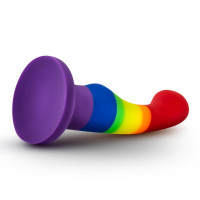 Фаллоимитатор Pride, на присоске, радужный, 13 х 2.9 см