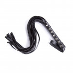 Флоггер с шипами черный DS Fetish Studded flogger black