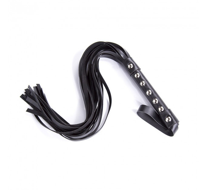 Флоггер с шипами черный DS Fetish Studded flogger black