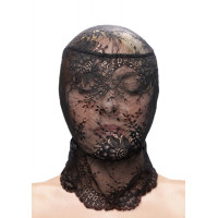 Капюшон-маска на все лицо кружевной NS Novelties Fetish & Fashion Lace Hood чёрный