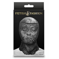 Капюшон-маска на все обличчя мереживний NS Novelties Fetish & Fashion Lace Hood чорний