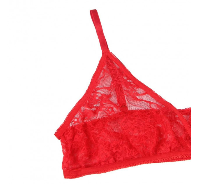 Комплект білизни з рукавичками Star Night мереживний, червоний, XS-S