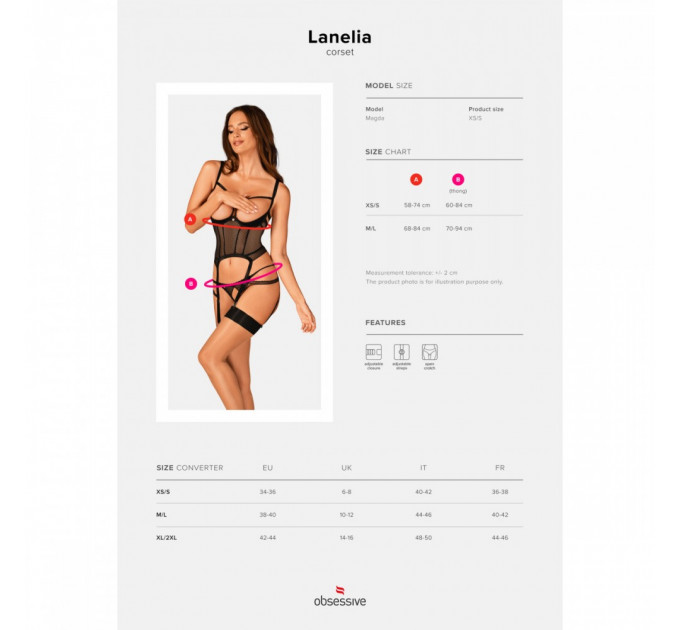 Корсет Obsessive Lanelia gorset M/L