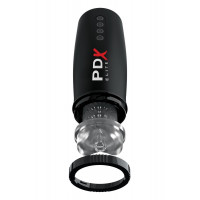 Мастурбатор Pipedream PDX Elite с вибрацией и всасыванием, черный, 22 см