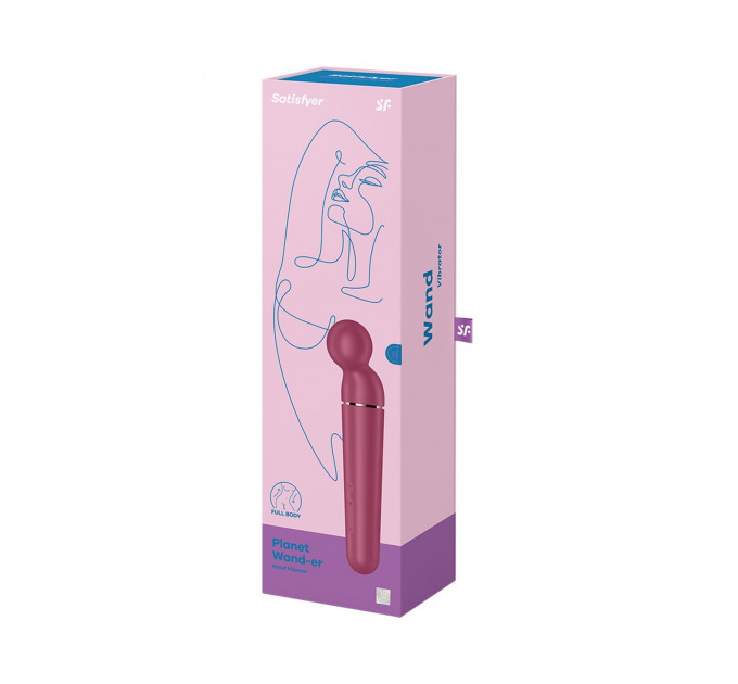 Микрофон Satisfyer Planet Wand-er для массажа и точечной стимуляции эрогенных зон, бордовый
