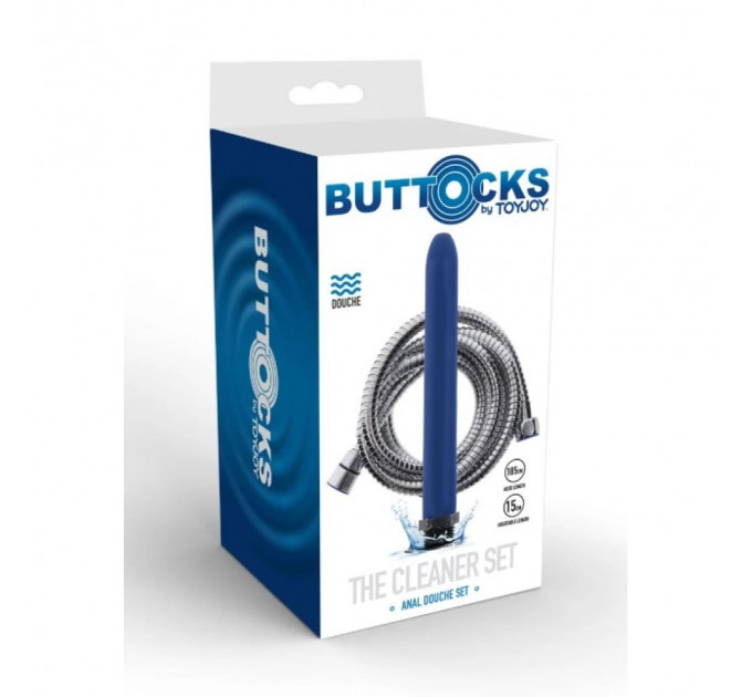 Набор для анального душа ToyJoy Buttocks The Cleaner Shower Set, синий, 15 см